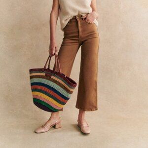 Sezane Le Crop in Gorgeous Coffee Color - size 2